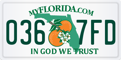 FL license plate 0367FD