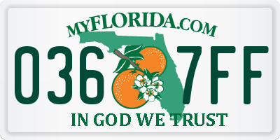 FL license plate 0367FF