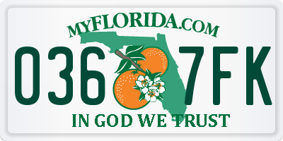 FL license plate 0367FK