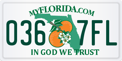 FL license plate 0367FL