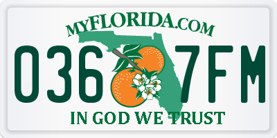 FL license plate 0367FM