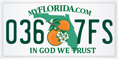 FL license plate 0367FS