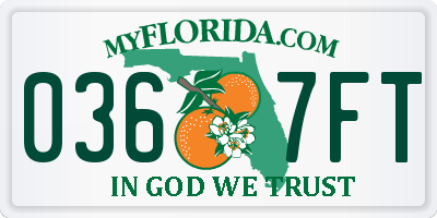 FL license plate 0367FT