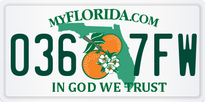 FL license plate 0367FW