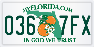 FL license plate 0367FX