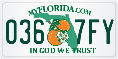 FL license plate 0367FY