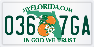 FL license plate 0367GA