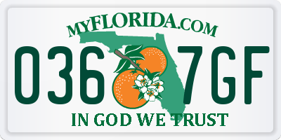 FL license plate 0367GF