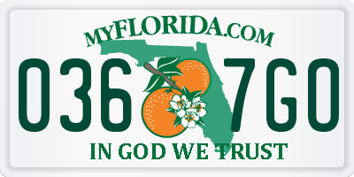 FL license plate 0367GO