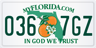 FL license plate 0367GZ