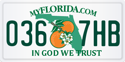 FL license plate 0367HB