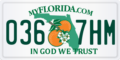 FL license plate 0367HM