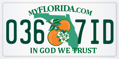 FL license plate 0367ID