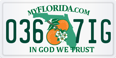 FL license plate 0367IG