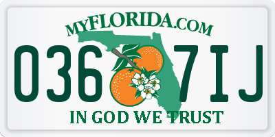FL license plate 0367IJ