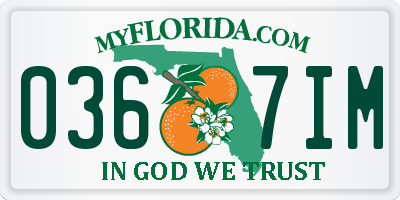 FL license plate 0367IM