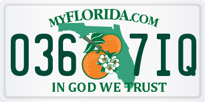 FL license plate 0367IQ
