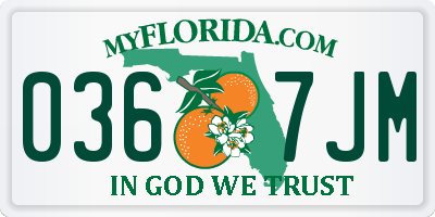 FL license plate 0367JM