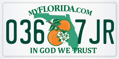 FL license plate 0367JR