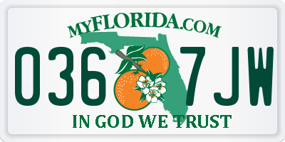 FL license plate 0367JW
