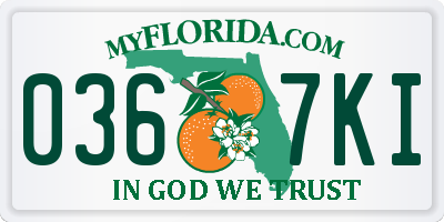 FL license plate 0367KI