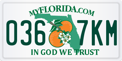 FL license plate 0367KM