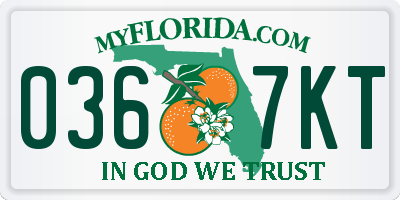 FL license plate 0367KT
