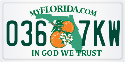 FL license plate 0367KW