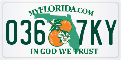 FL license plate 0367KY