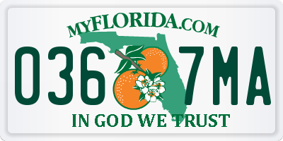 FL license plate 0367MA