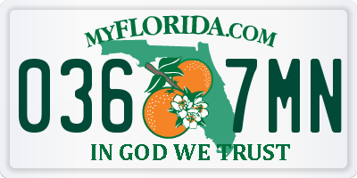 FL license plate 0367MN