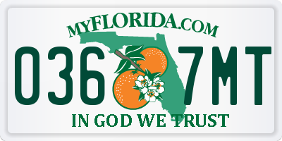 FL license plate 0367MT