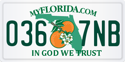 FL license plate 0367NB
