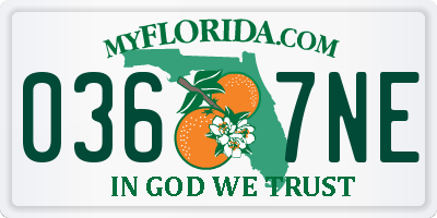 FL license plate 0367NE