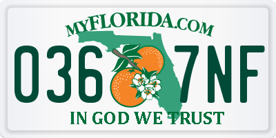 FL license plate 0367NF