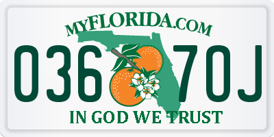 FL license plate 0367OJ