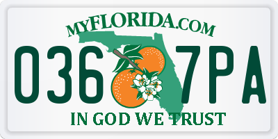 FL license plate 0367PA