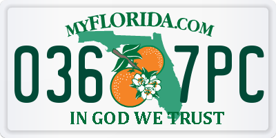 FL license plate 0367PC