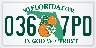 FL license plate 0367PD