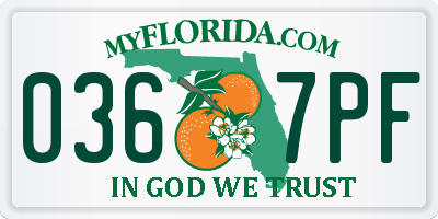 FL license plate 0367PF