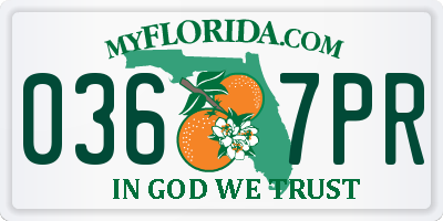 FL license plate 0367PR