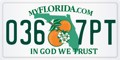 FL license plate 0367PT