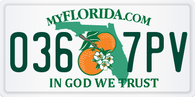 FL license plate 0367PV