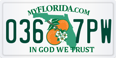 FL license plate 0367PW