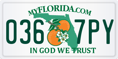 FL license plate 0367PY