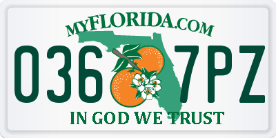 FL license plate 0367PZ