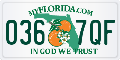 FL license plate 0367QF