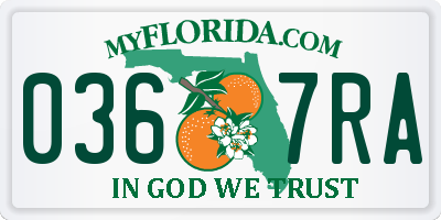 FL license plate 0367RA