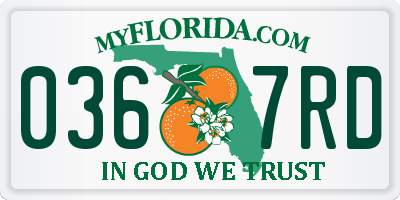 FL license plate 0367RD