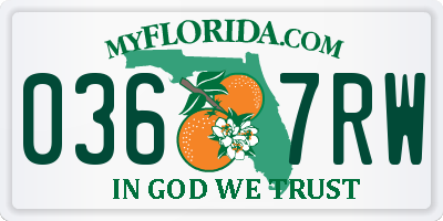 FL license plate 0367RW
